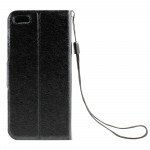 Wholesale iPhone 5 5S Crystal Flip Leather Wallet Case with Stand Strap (Double Flower Black)